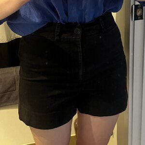 Frank and Oak Josephine High-Waisted Shorts in Black